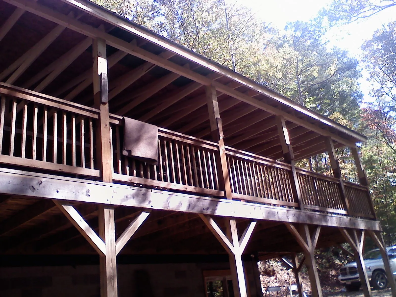 Timber framing under a new elevated porch and deck — Roof Leak Repair in Rosemead by Roofing Brothers